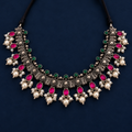 Royal & Emerald Pearl Oxidised Choker