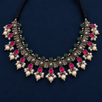 Royal & Emerald Pearl Oxidised Choker
