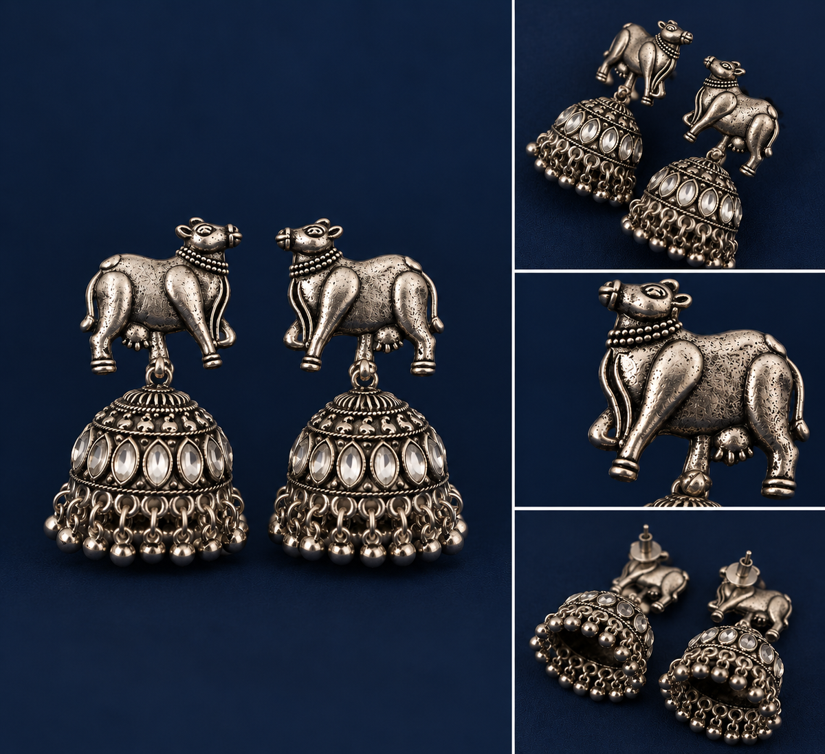 Nandi Heritage Oxidised Jhumka Earrings