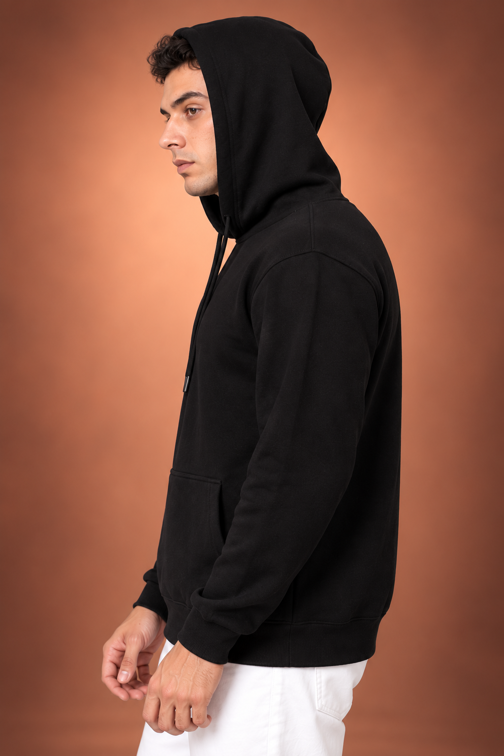 Nireova Classic Black Pullover Hoodie for Men