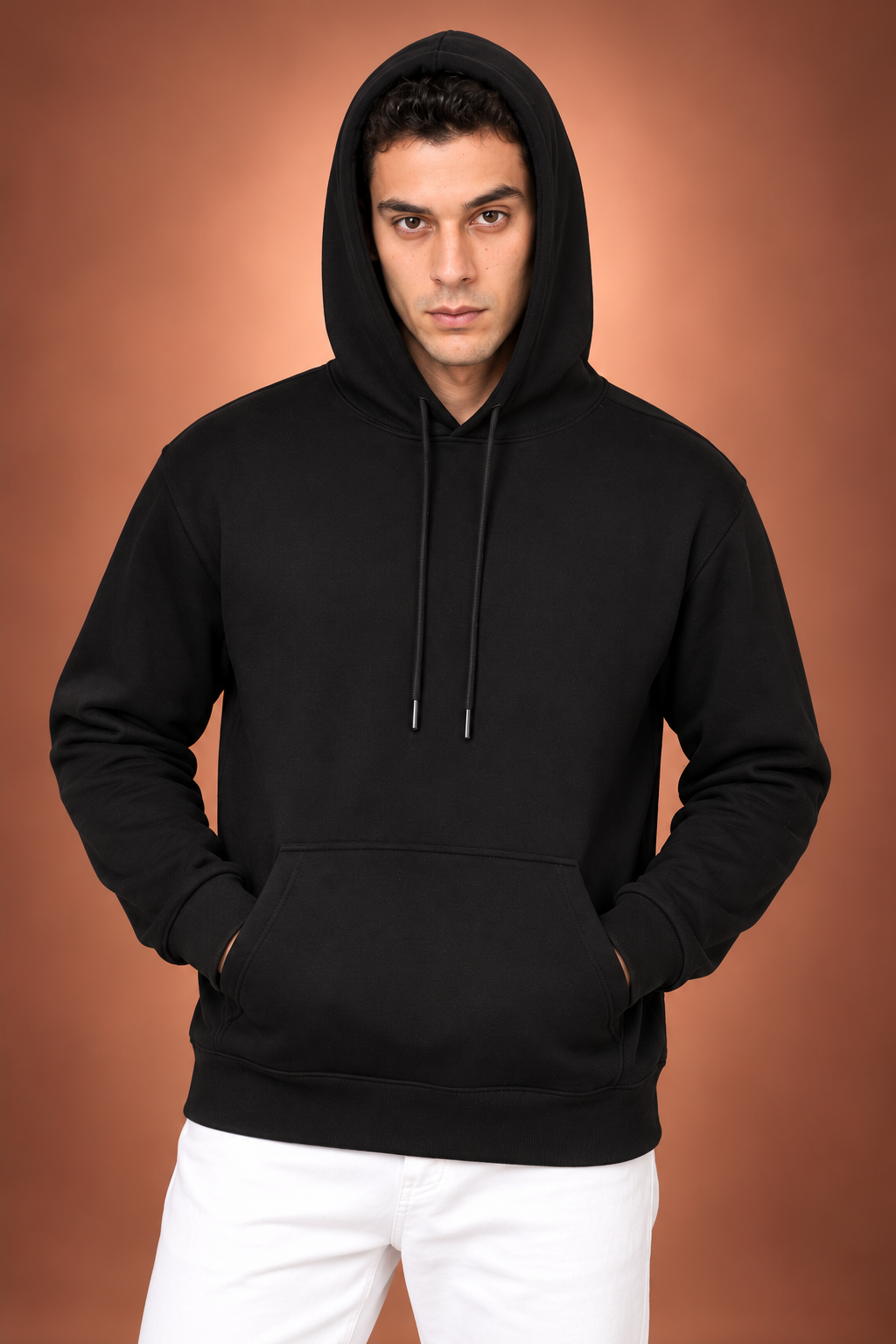 Nireova Classic Black Pullover Hoodie for Men