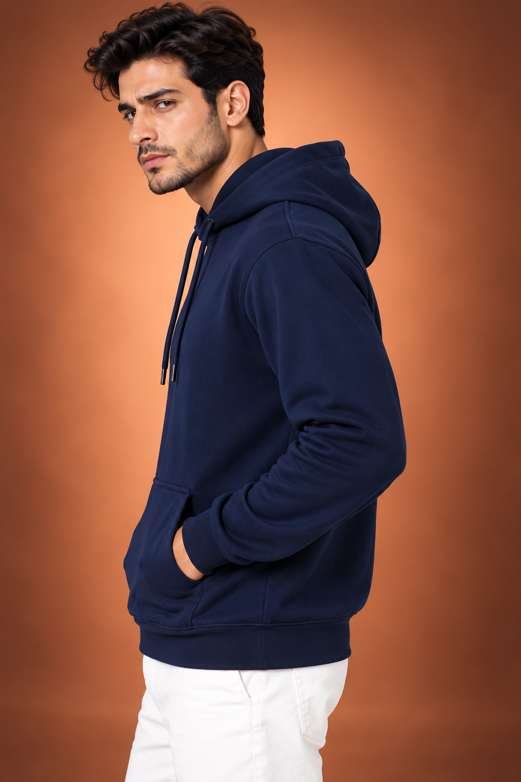 Nireova Classic Navy Blue Pullover Hoodie for Men