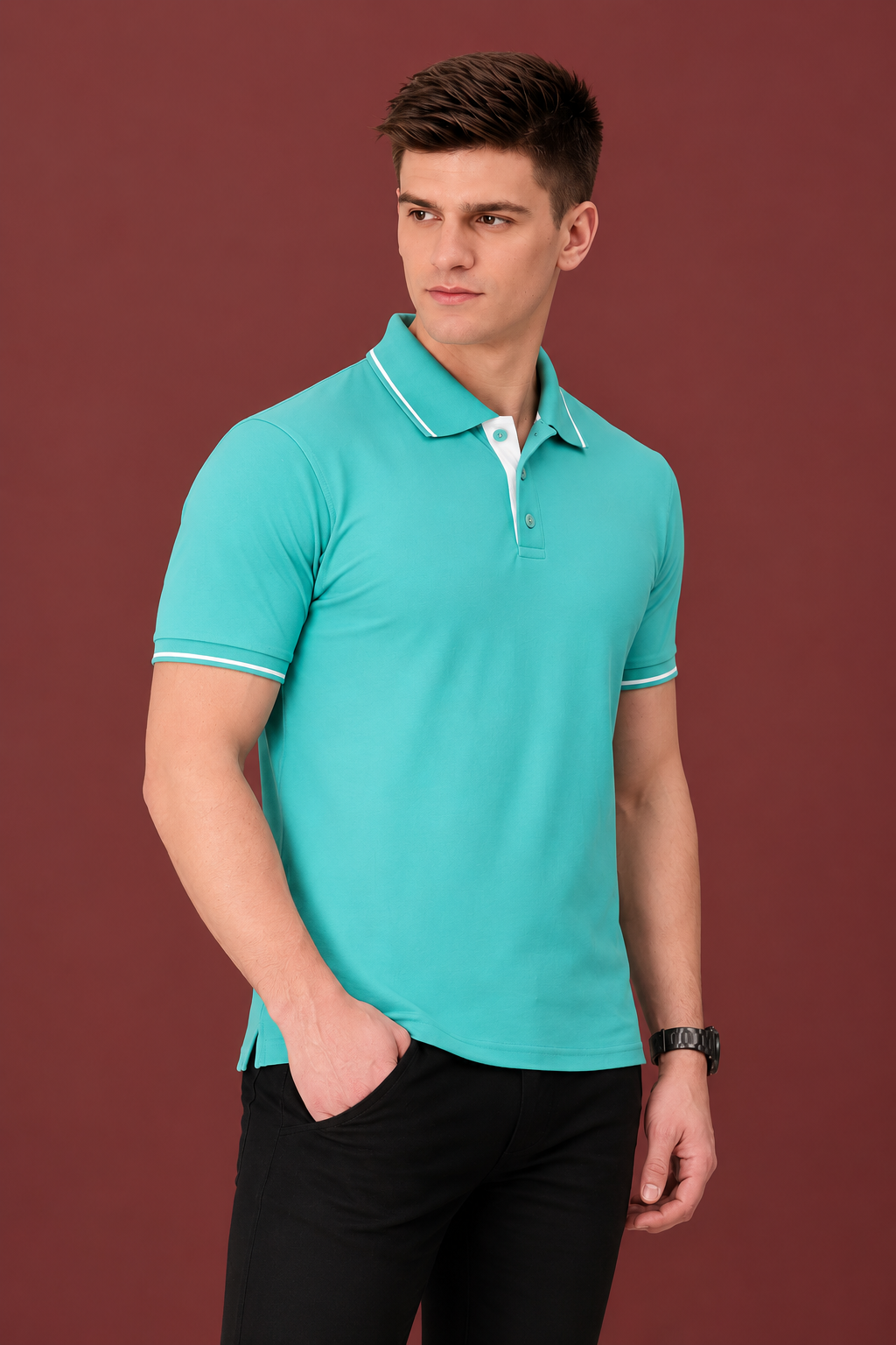 Sea Green Premium Polo T-Shirt