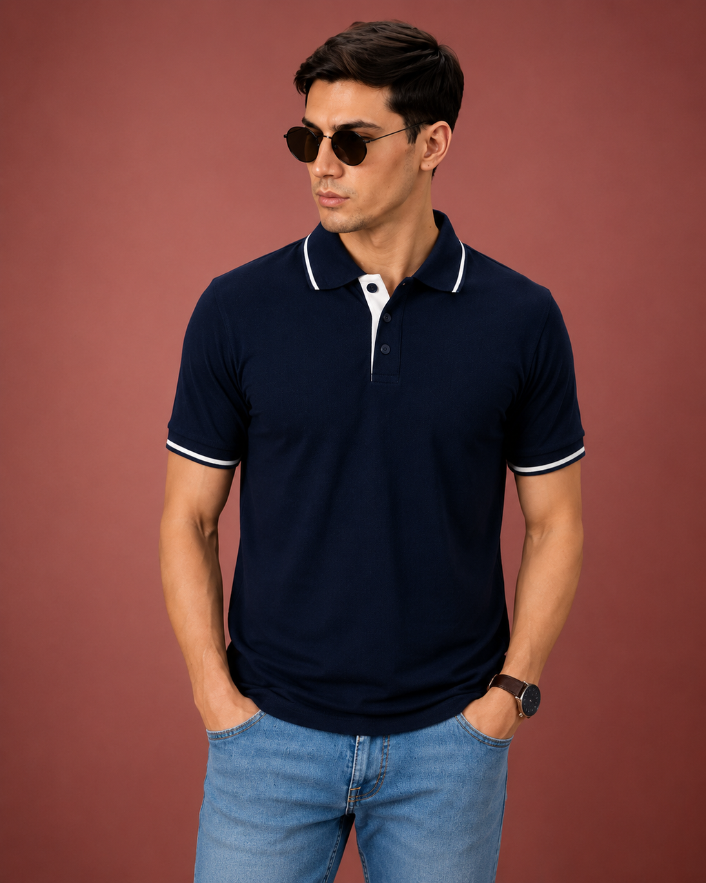 Dark Navy – Premium Cotton Polo Shirt