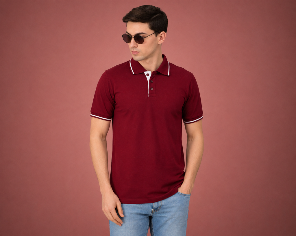 Premium Polo T-Shirt – Maroon