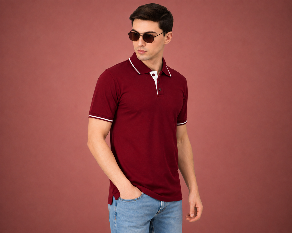 Premium Polo T-Shirt – Maroon