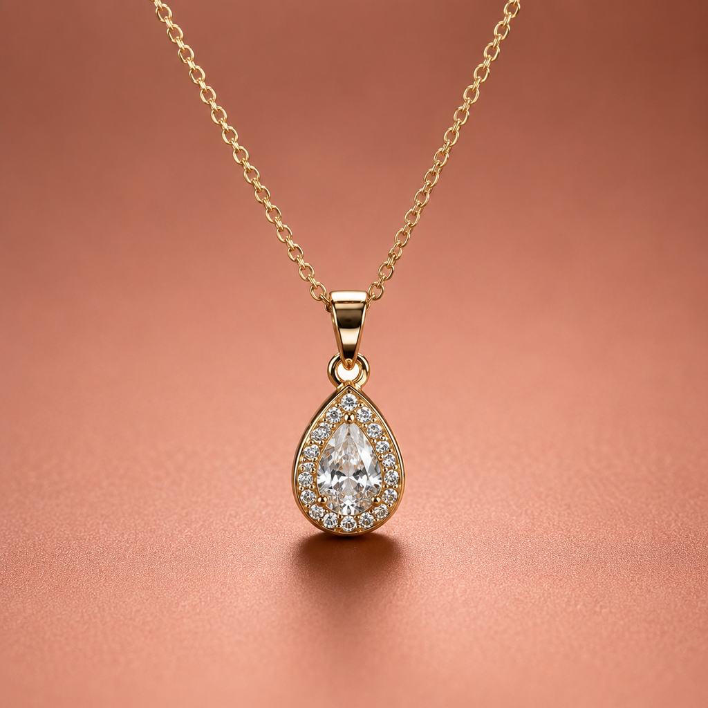 Luna Teardrop Necklace – Gold