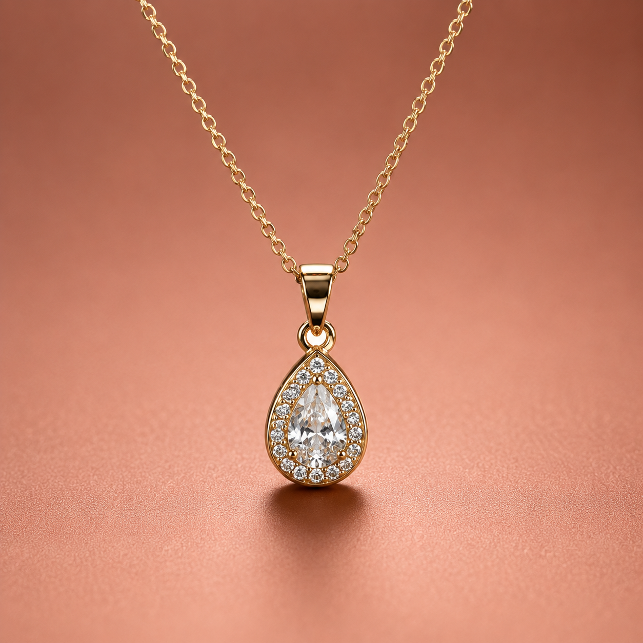 Luna Teardrop Necklace – Gold