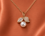 Pearl Leaf Necklace – Gold