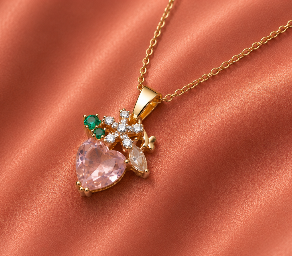 Blush Heart Garden Necklace