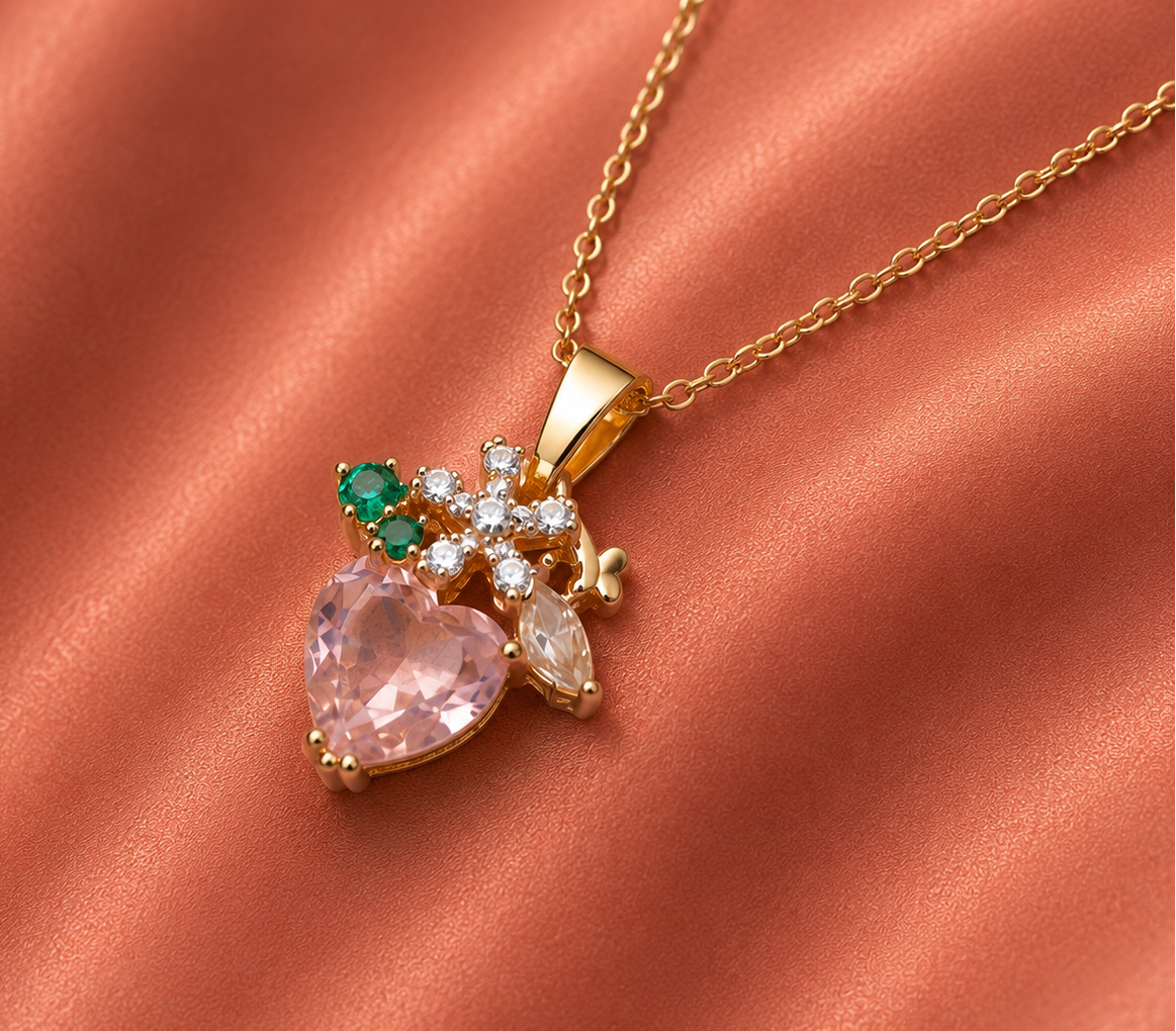 Blush Heart Garden Necklace