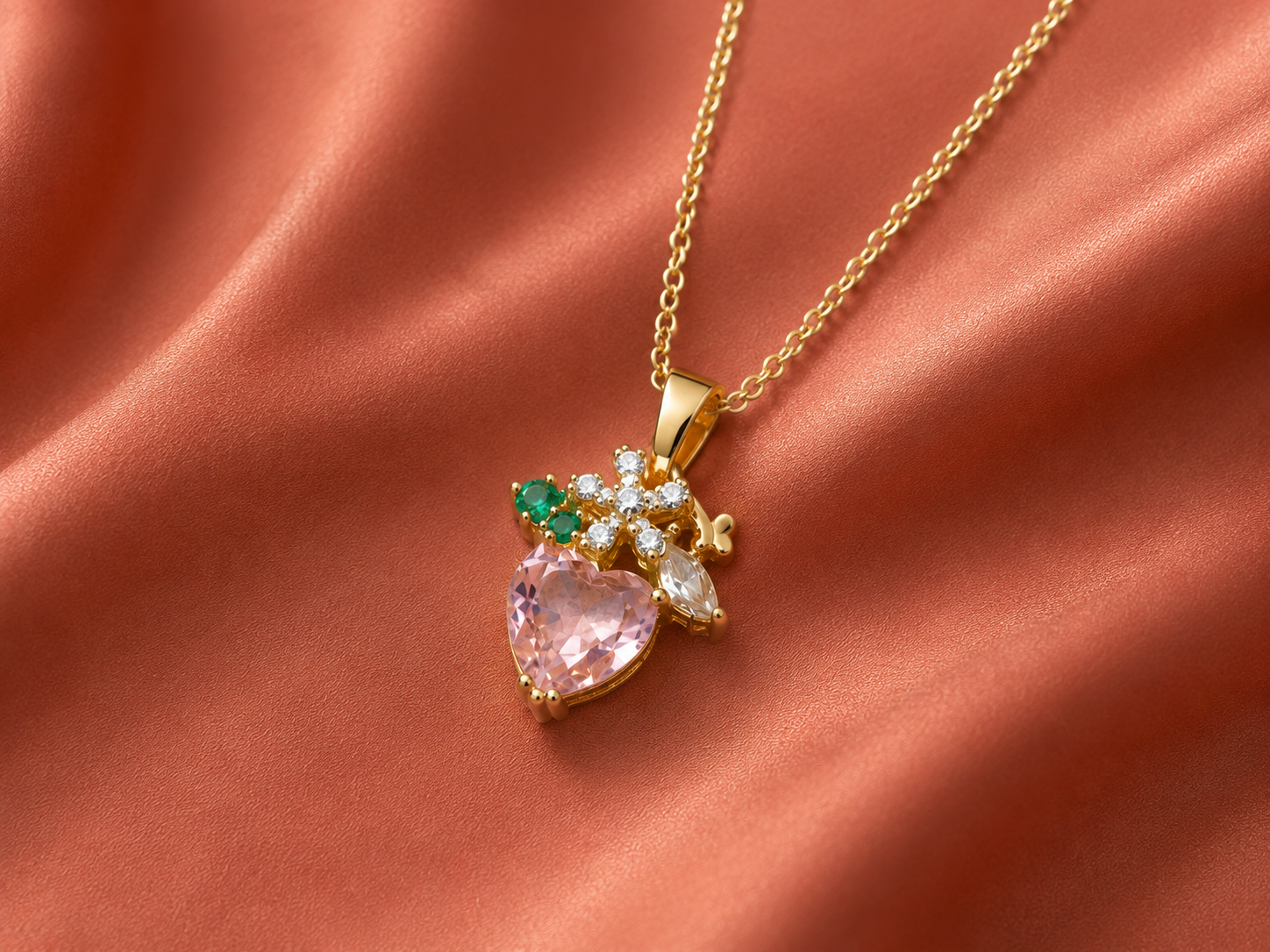 Blush Heart Garden Necklace