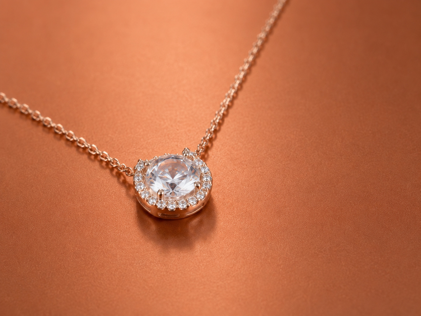 Rose Gold Half Halo Necklace