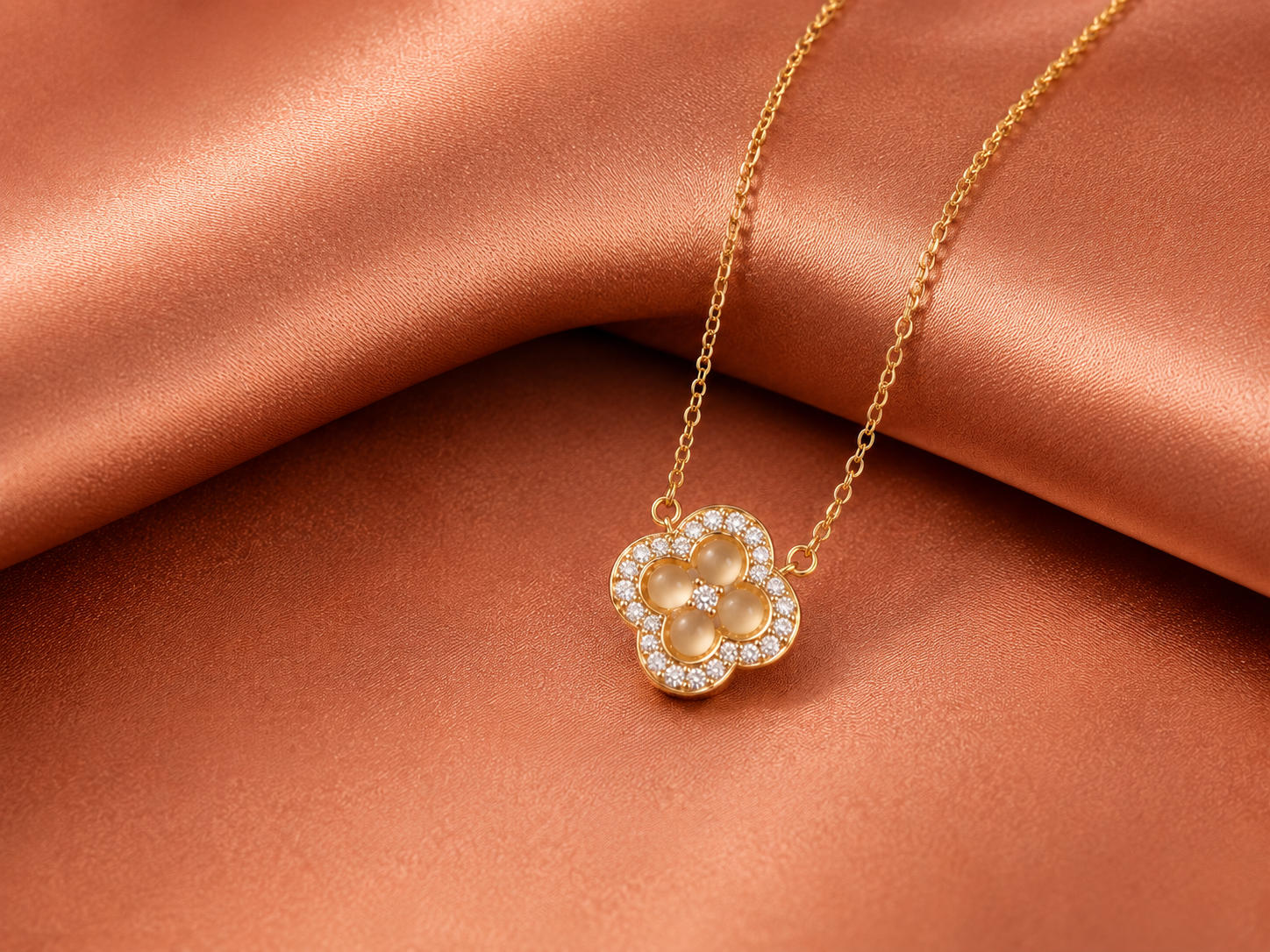 Elegant Gold Clover Necklace