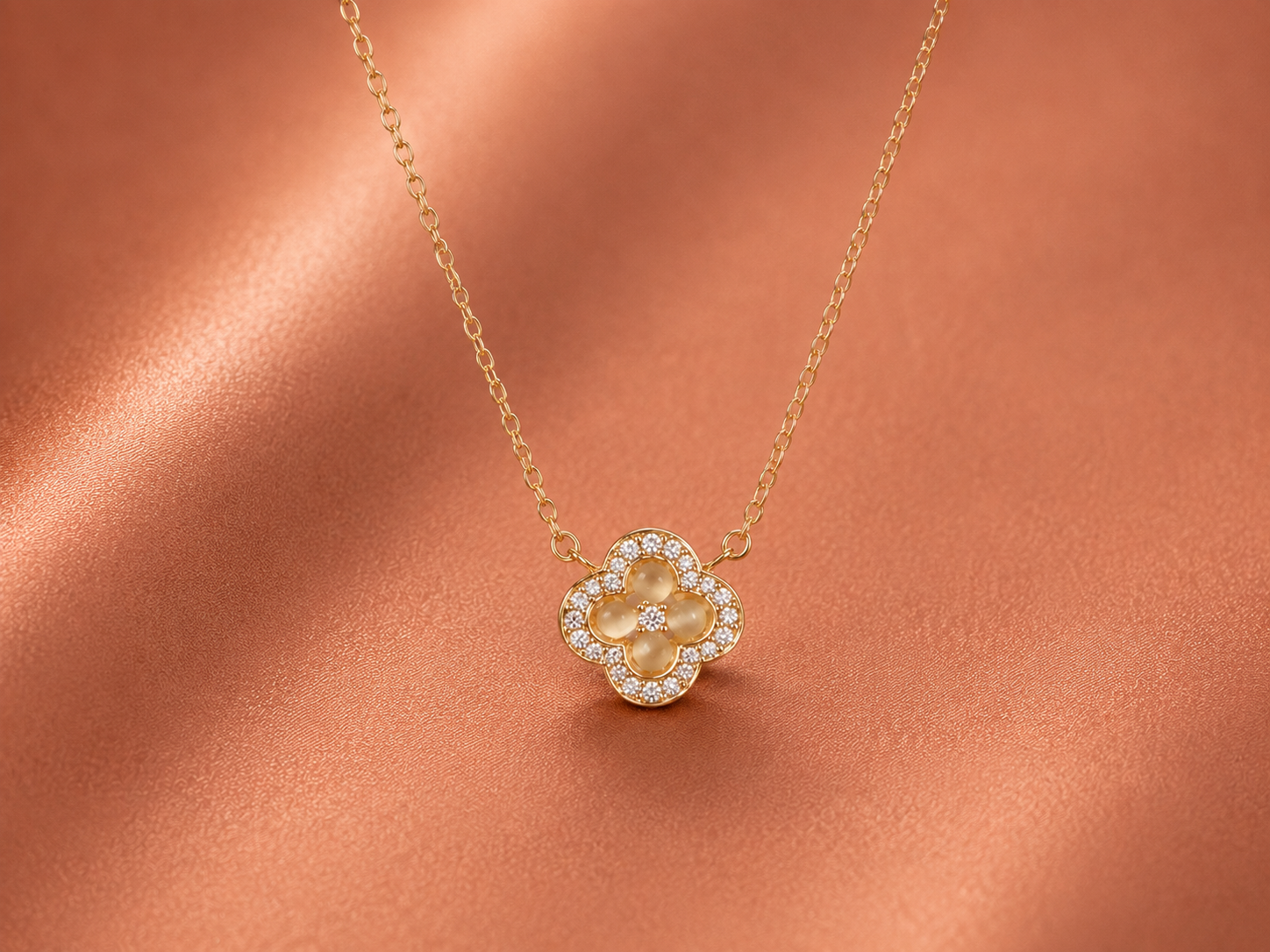 Elegant Gold Clover Necklace