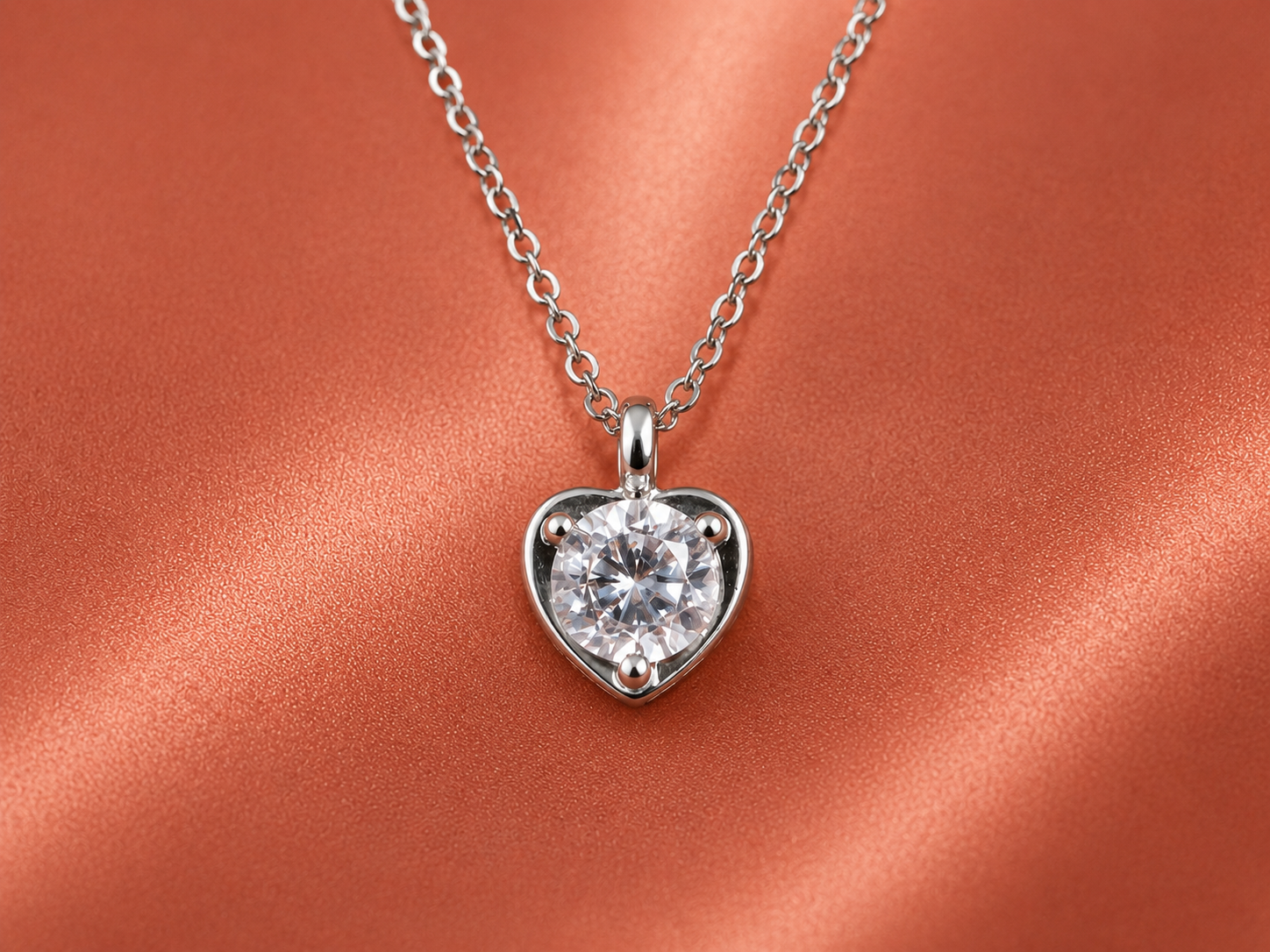 Minimal Silver Heart Necklace