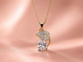 Elegant Gold Leaf Teardrop Necklace