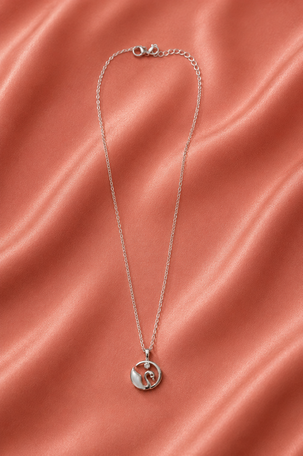 Elegant Silver Swan Necklace