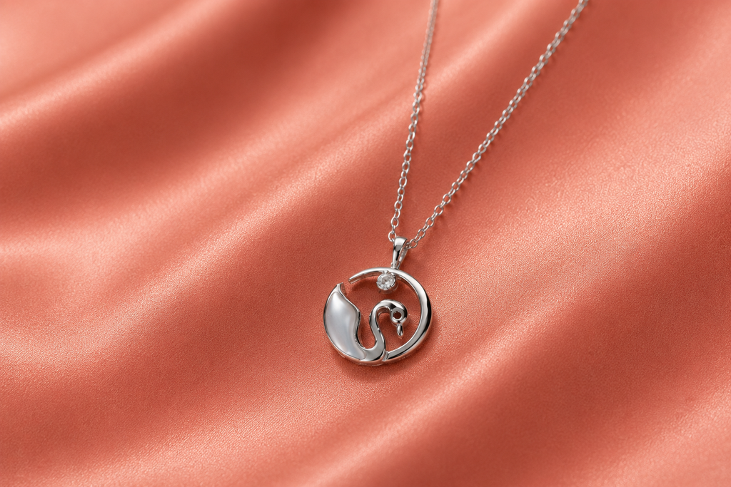 Elegant Silver Swan Necklace