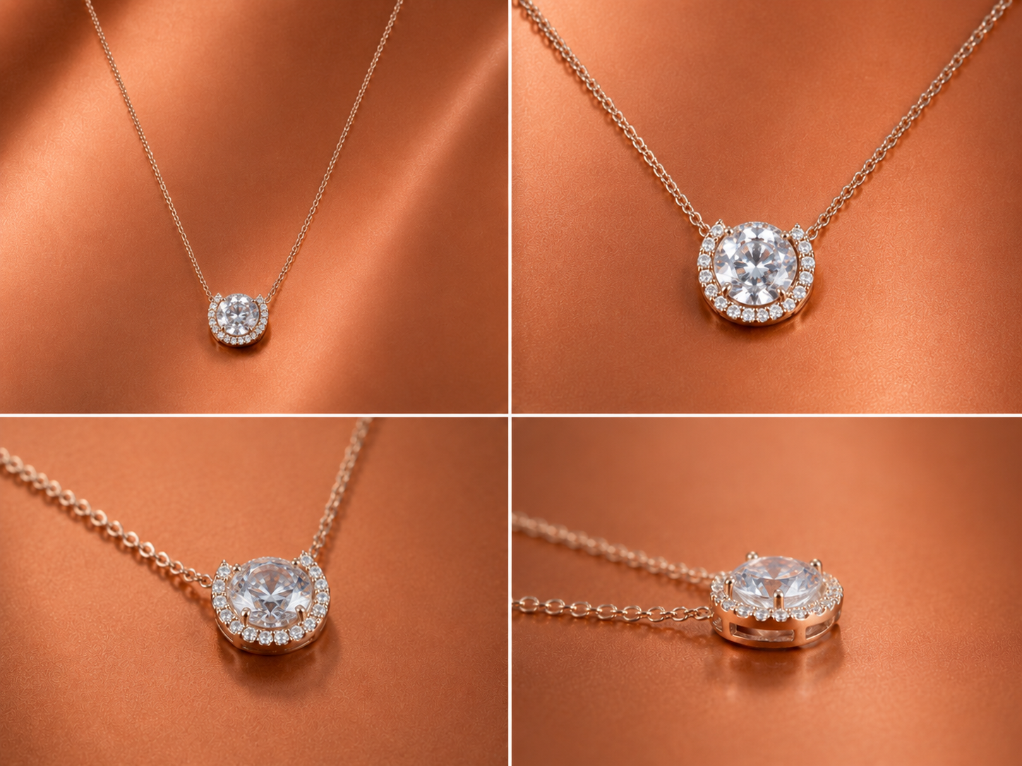 Rose Gold Half Halo Necklace
