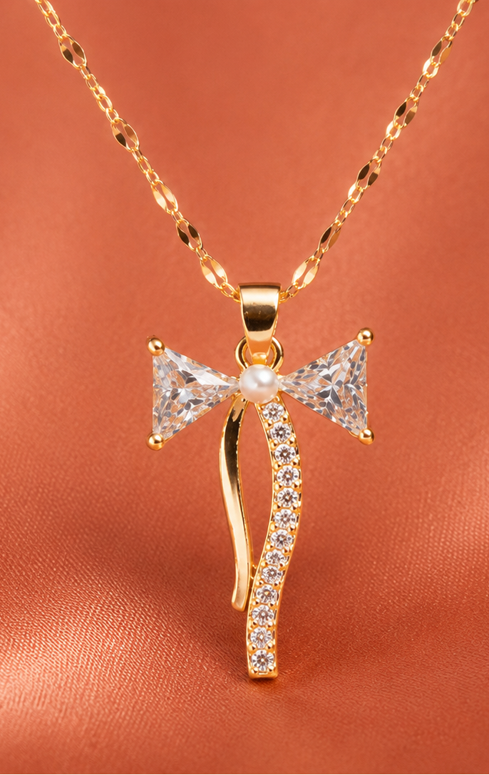 Crystal Bow Necklace