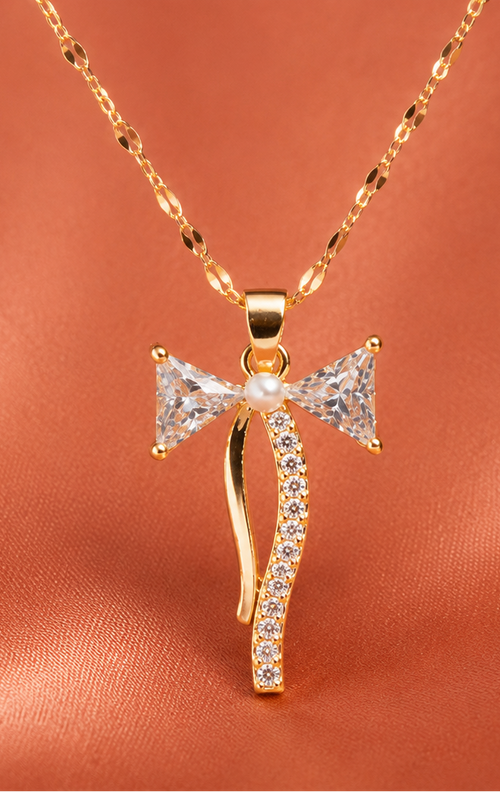Crystal Bow Necklace