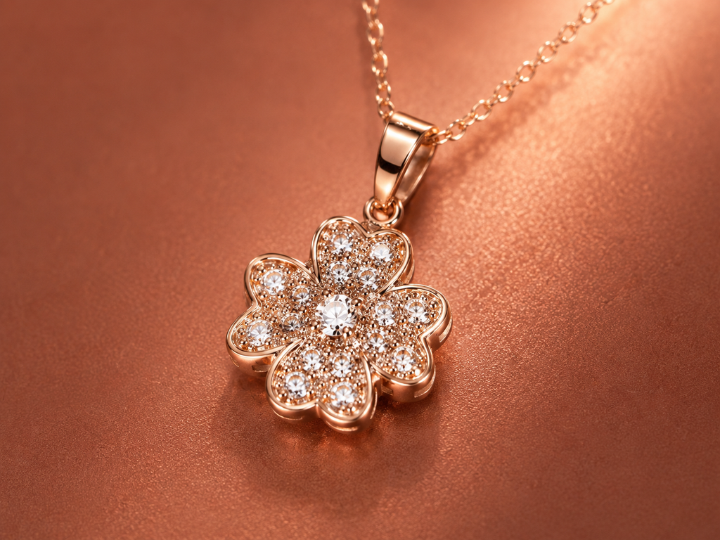 Rose Gold Floral Necklace