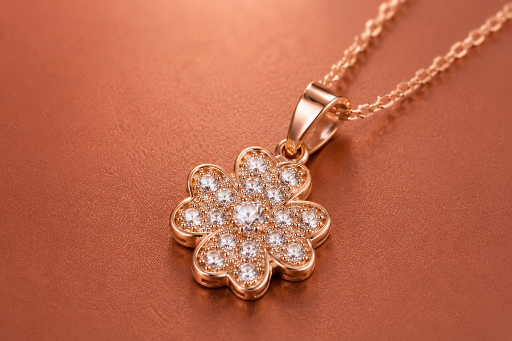 Rose Gold Floral Necklace