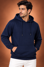 Nireova Classic Navy Blue Pullover Hoodie for Men