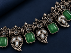 Neelara Teal Stone Statement Necklace & Earrings Set