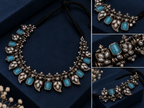 Vintage Aqua Oxidised Necklace