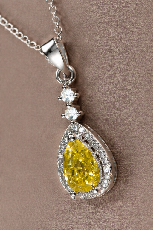 Elegant Yellow Crystal Necklace