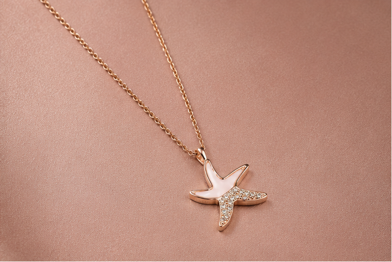 Rose Gold Starfish Necklace